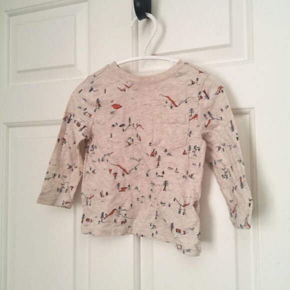 5/$10 Old Navy Mountain theme long sleeve t-shirt size 12-18 m - Picture 1 of 3
